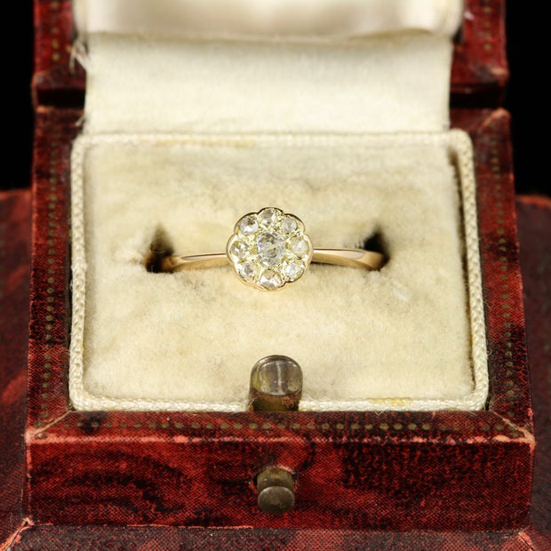 Antique Victorian Diamond Cluster Ring Engagement Ring Circa 1880