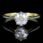Antique Victorian Diamond Engagement Ring Solitaire 1.30Ct Circa 1900