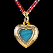 Antique Victorian Diamond Red Enamel Heart Charm Bracelet Circa 1900 Boxed