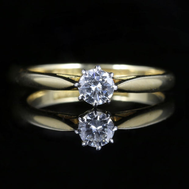 Antique Victorian Diamond Solitaire Ring 18Ct Platinum