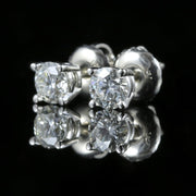 Antique Victorian Diamond Stud Earrings 18Ct White Gold