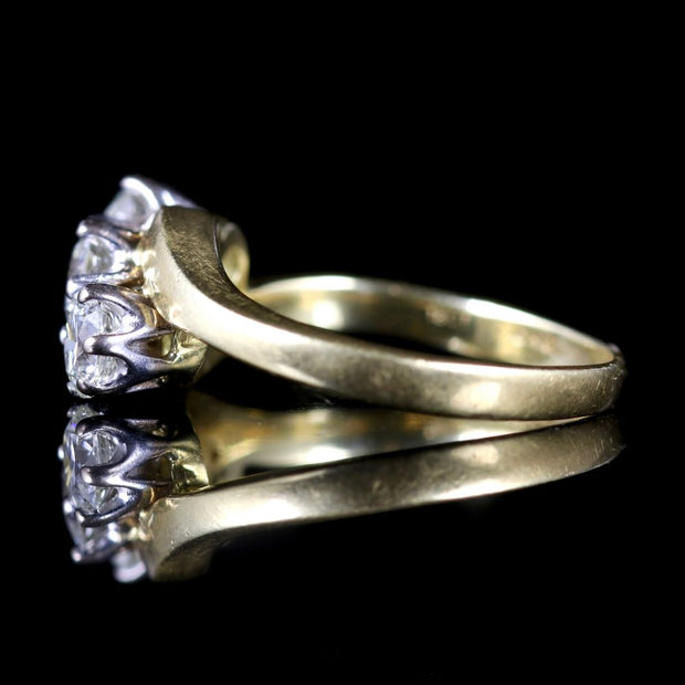 Antique Victorian Diamond Trilogy Twist Ring 18Ct Circa 1900