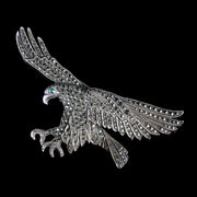 Vintage Eagle Brooch Marcasite Silver