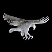 Vintage Eagle Brooch Marcasite Silver