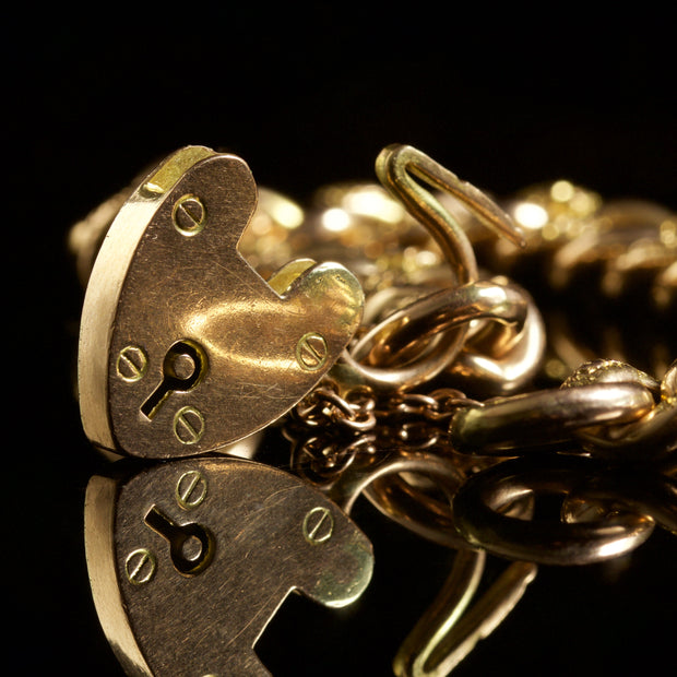 Antique Victorian Fancy Link Bracelet 9Ct Circa 1880