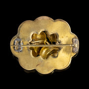 Antique Victorian Forget Me Not Brooch 18Ct Gold Gilt Silver Circa 1900