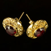 Antique Victorian Garnet Earrings 15Ct Gold Circa 1900