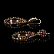 Antique Victorian Garnet Earrings 9Ct Gold Circa 1880
