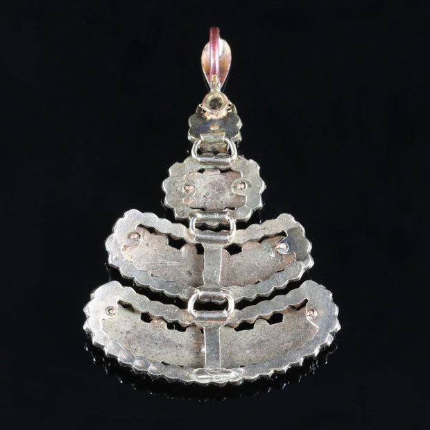 Antique Victorian Bohemian Garnet Pendant Circa 1890