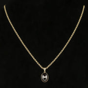 Antique Victorian Garnet Pendant And Chain 9Ct Gold