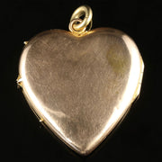 Antique Victorian Gold Heart Locket Ruby Pearl Circa 1880