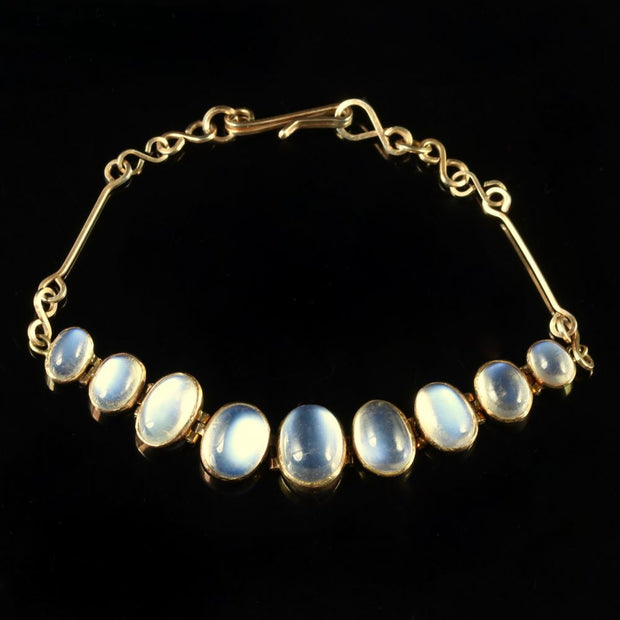 Antique Victorian Gold Moonstone Bracelet Circa 1900