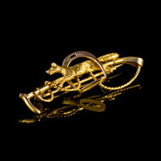 Antique Victorian Hunting Brooch 15ct Gold