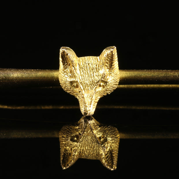 Antique Victorian Hunting Fox And Horn Brooch 9Ct Gold Circa 1880