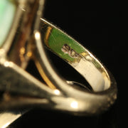Antique Victorian Jade Ring 9Ct Gold Circa 1890