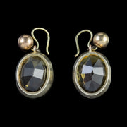 Antique Victorian Large Citrine Gold Earrings Circa 1900