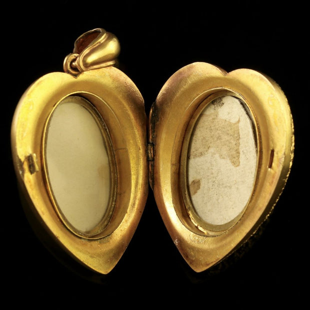 Antique Victorian Large Heart Locket Circa 1880