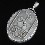 Antique Victorian Large Silver Locket Dated 1882