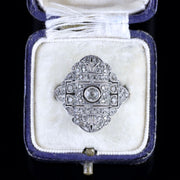 Antique Art Deco Ring Silver Paste Circa 1920