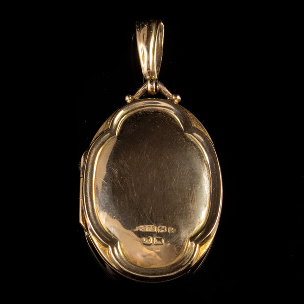 Antique Edwardian 9ct Gold Locket Henry Matthews Dated 1914