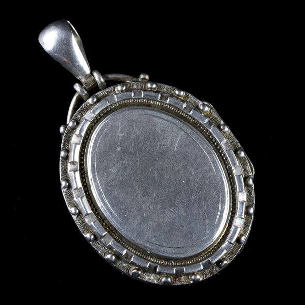 Antique Victorian Locket Silver Locket Circa 1880