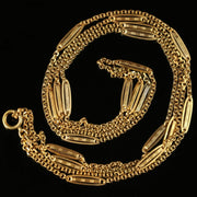 Antique Victorian Long Guard Chain 18Ct Gold Circa 1900
