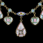 Antique Victorian Micro Mosaic Necklace Circa 1890