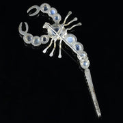 Antique Victorian Moonstone Scorpion Brooch Silver Circa 1880