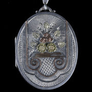 Antique Victorian Motifs Silver Locket Dated Birmingham 1882