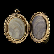 Antique Victorian Mourning Locket 18Ct Gold Back And Front Circa 1840