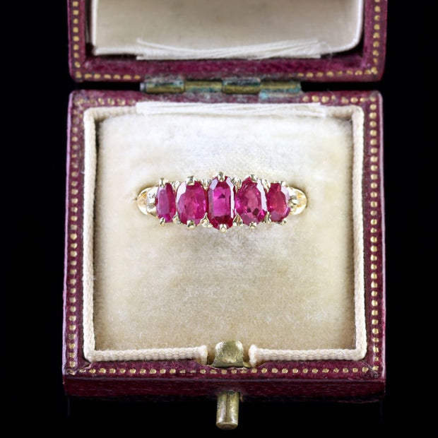 Antique Victorian Natural Burmese Ruby Ring 18Ct Gold Circa 1900 Cert