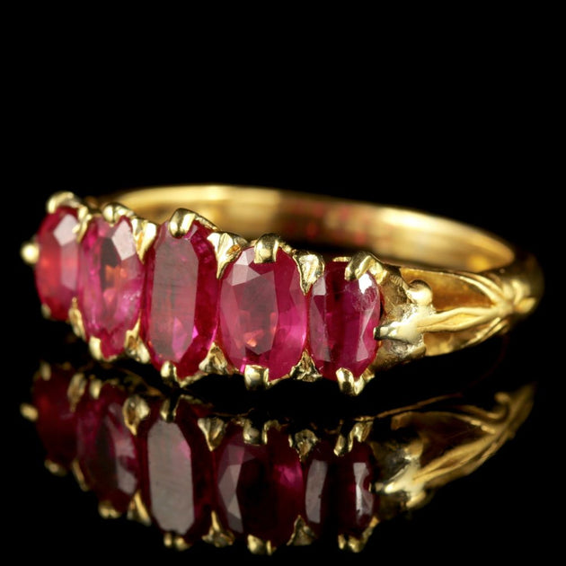 Antique Victorian Natural Burmese Ruby Ring 18ct Gold Circa 1900 CERT ...