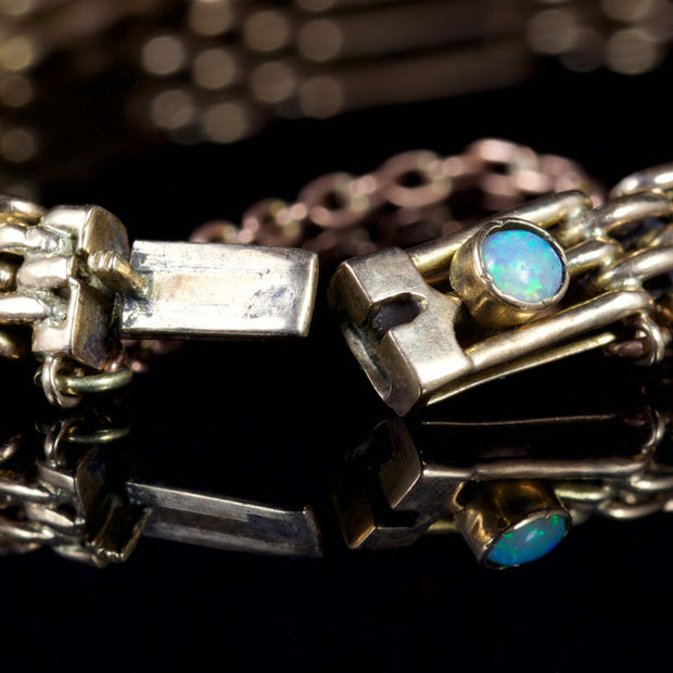 Antique Victorian Opal Bracelet 9Ct Gold Circa 1880