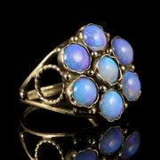 Antique Victorian Opal Cluster Ring Rose Gold Fabulous Opals