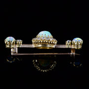 Antique Victorian Opal Diamond Brooch 18Ct Gold Circa 1880