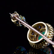 Antique Victorian Opal Diamond Brooch 18Ct Gold Circa 1880