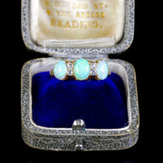 Antique Victorian Opal Diamond Ring 18Ct Gold Circa 1880