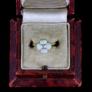 Antique Victorian Opal Diamond Ring 18Ct Platinum Circa 1880