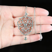 Antique Victorian Paste Pendant Necklace Silver Circa 1900