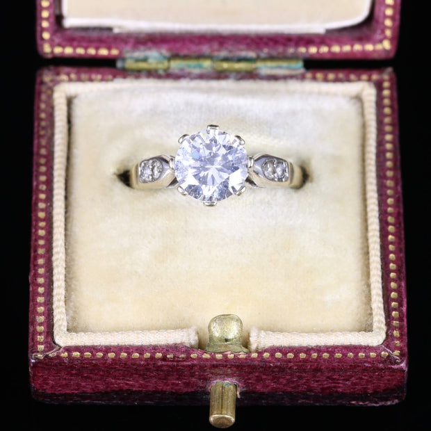 Antique Victorian Paste Ring 9Ct Gold Circa 1900