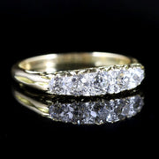 Antique Victorian Pave Set Diamond Ring Five Stone 18Ct Circa 1880