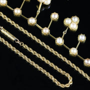 Antique Victorian Pearl Diamond Necklace 18Ct Gold