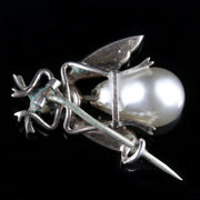 Antique Victorian Pearl Paste Bug Brooch