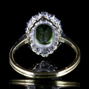 Antique Victorian Peridot Diamond Ring 18Ct Gold Circa 1900