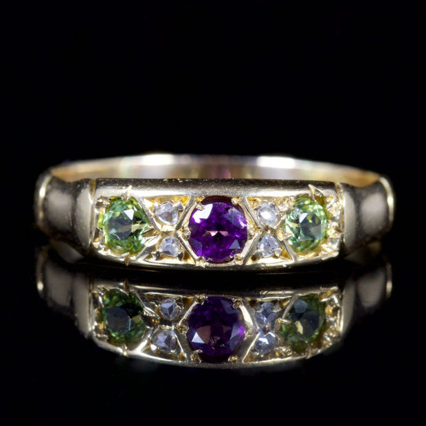 Antique Victorian Ring Suffragette Ring 15Ct Circa 1900