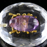 Antique Victorian Rock Crystal Pendant Amethyst Bug Circa 1900