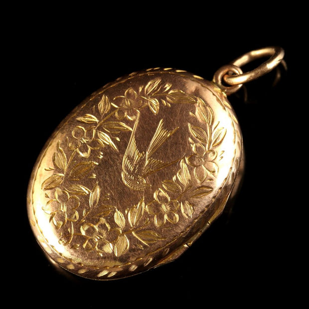 Antique Edwardian Rose Gold Locket Dated Chester 1911