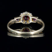 Antique Victorian Ruby Diamond Cluster Ring 18Ct Gold Circa 1880