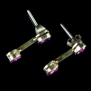 Antique Victorian Ruby Dropper Earrings 18Ct Gold Circa 1900