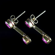 Antique Victorian Ruby Dropper Earrings 18Ct Gold Circa 1900